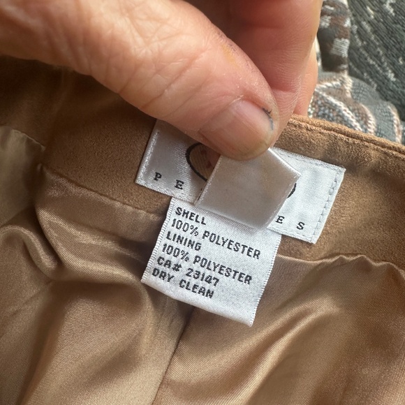 Talbots Petite 4 Faux Suede Pants, Darts, Brown Tan Fitted for Fall - Picture 10 of 12